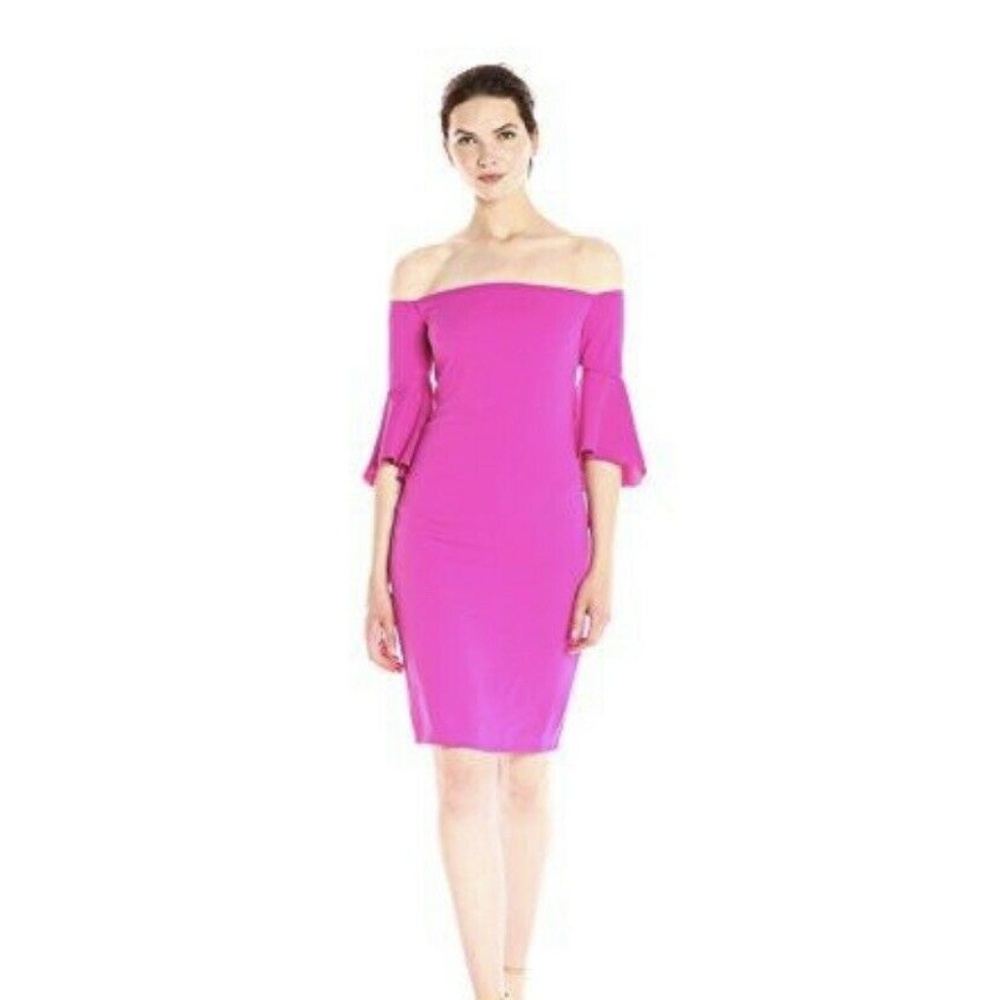 Laundry by Shelli Segal NEW Pink Off Shoulder Sz 2